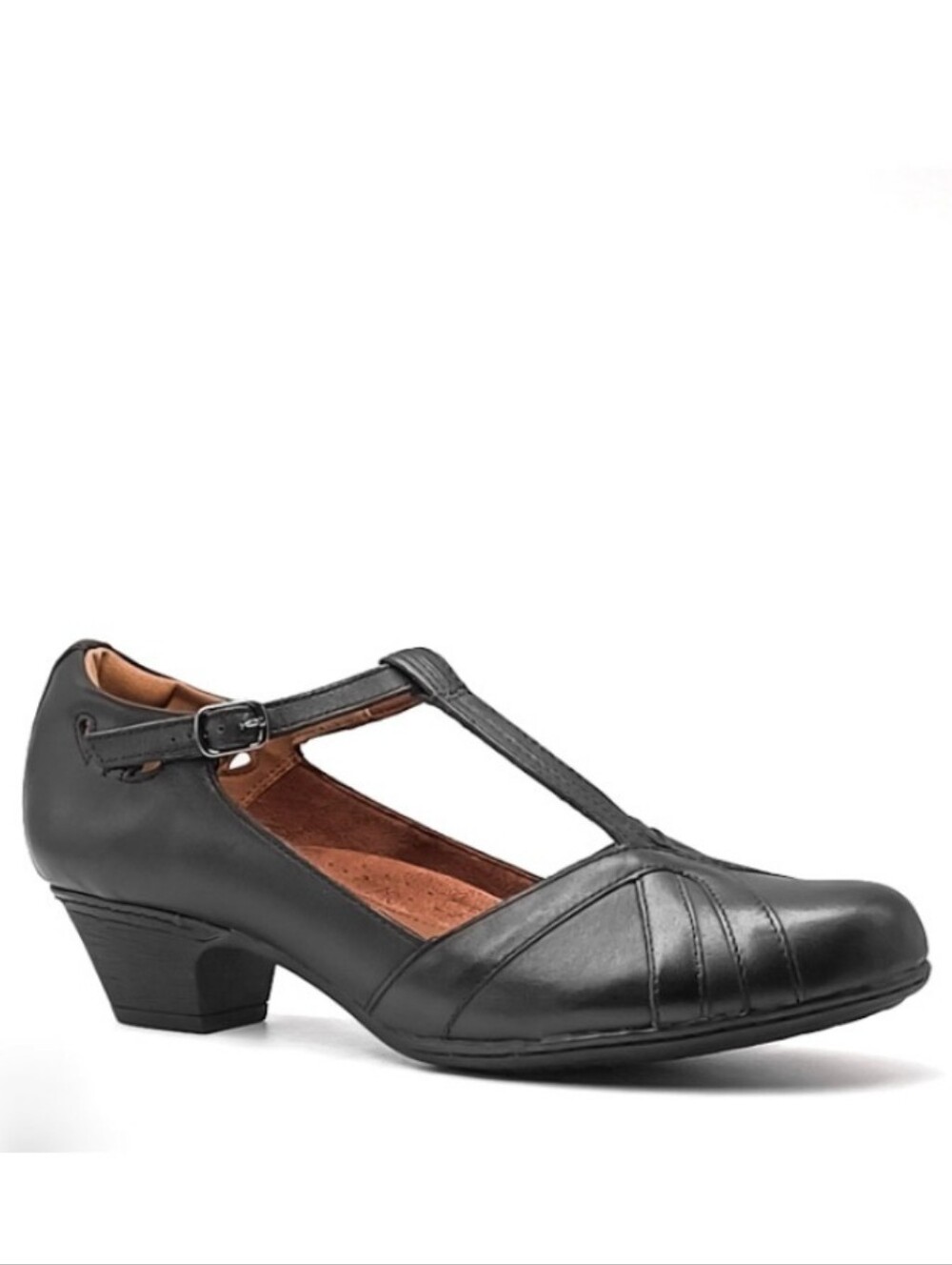 New Nappa Leather Cobb Hill By Rockport Angelina Mary Jane Black Dress Pump 9